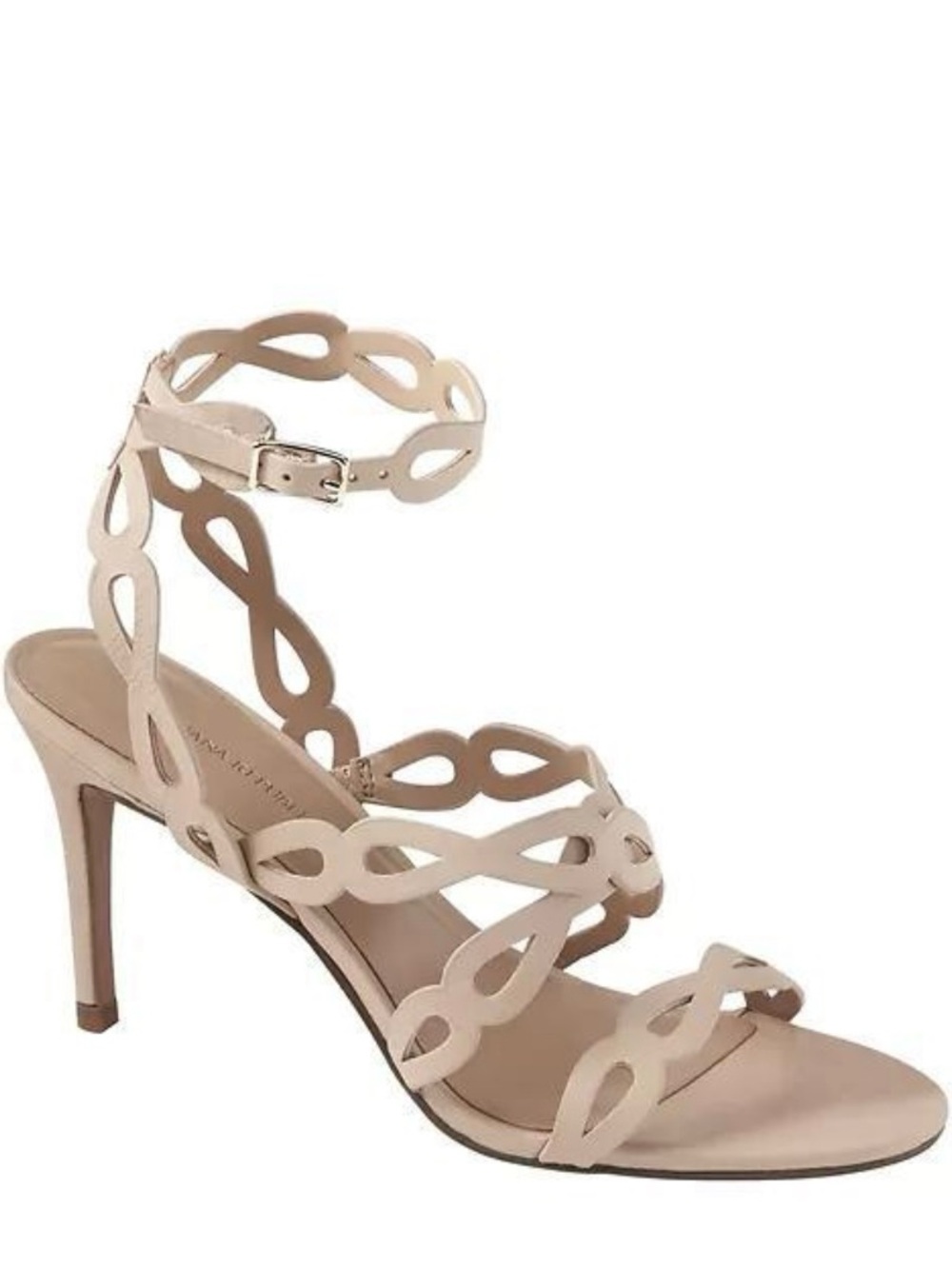 Banana Republic Nude Scalloped Cutout Ankle-Strap Heel